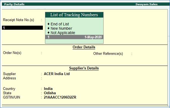 Purchase Order Processing in TallyERP9